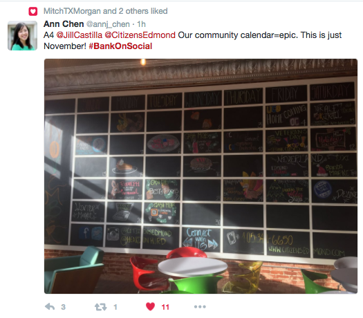 Community calendar tweet
