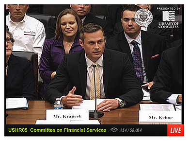 Kasasa CEO Gabe Krajicek testifying before Congressional hearing on financial literacy