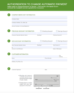 switching accounts automatic payment form