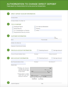 switching account direct deposit form