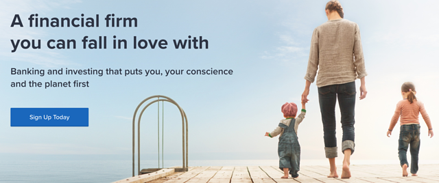 Bank website design has clear sign up