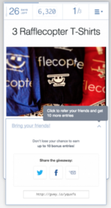 Rafflecopter allows for viral social media contests