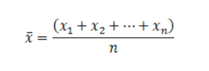the mathematical formula for the mean is the sum of all parts divided by the number of parts