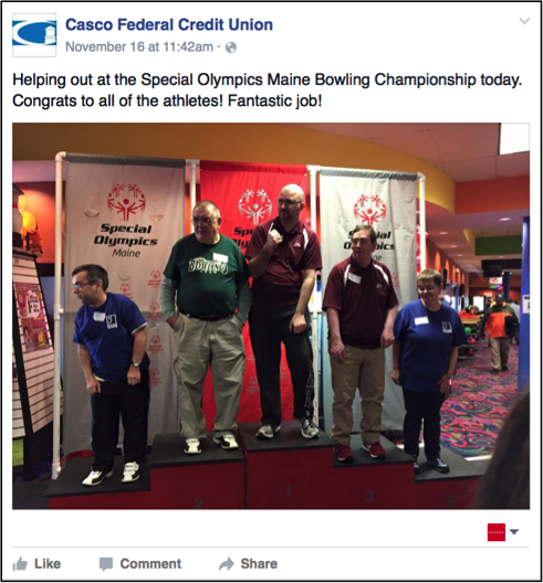 Visual Content Facebook post example