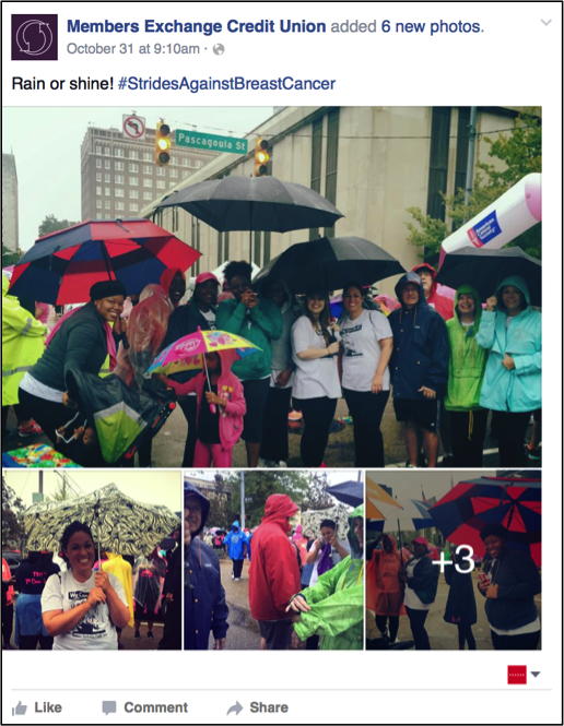 Visual Content Facebook post example