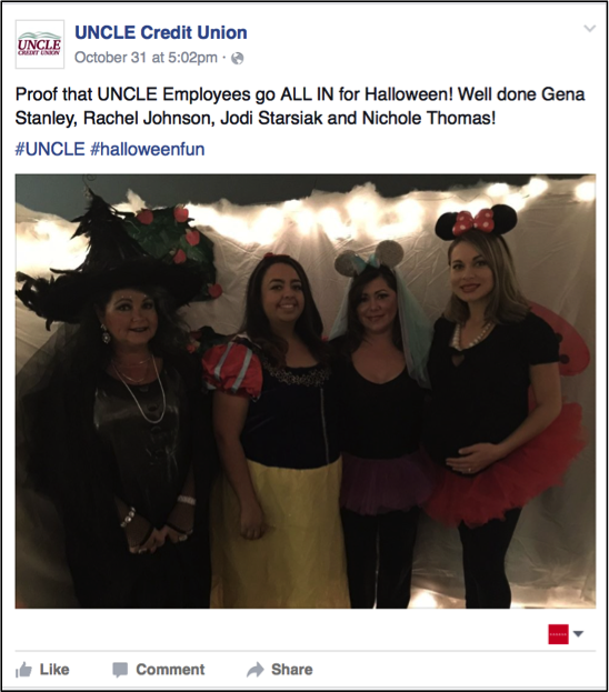 Visual Content Facebook post example