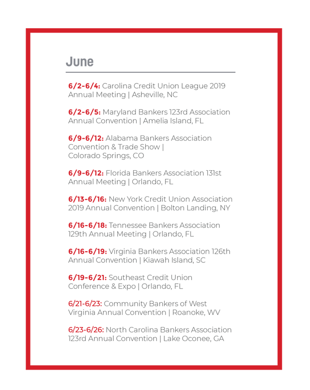 june banking conferences