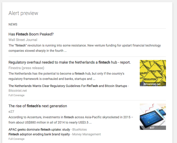 Alert preview example