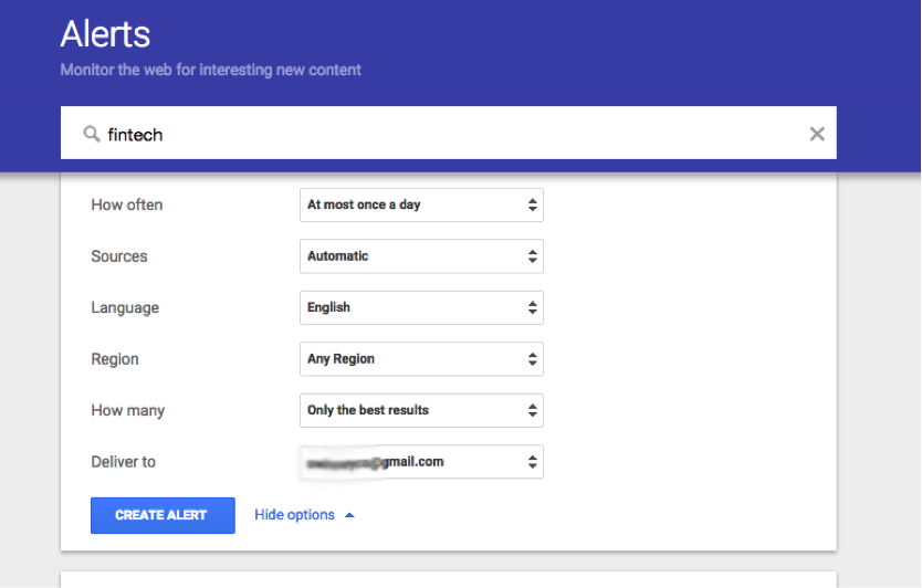 Details for setting up alerts