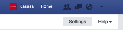 Facebook settings button
