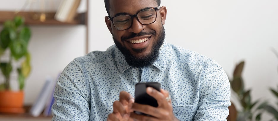 man using mobile device